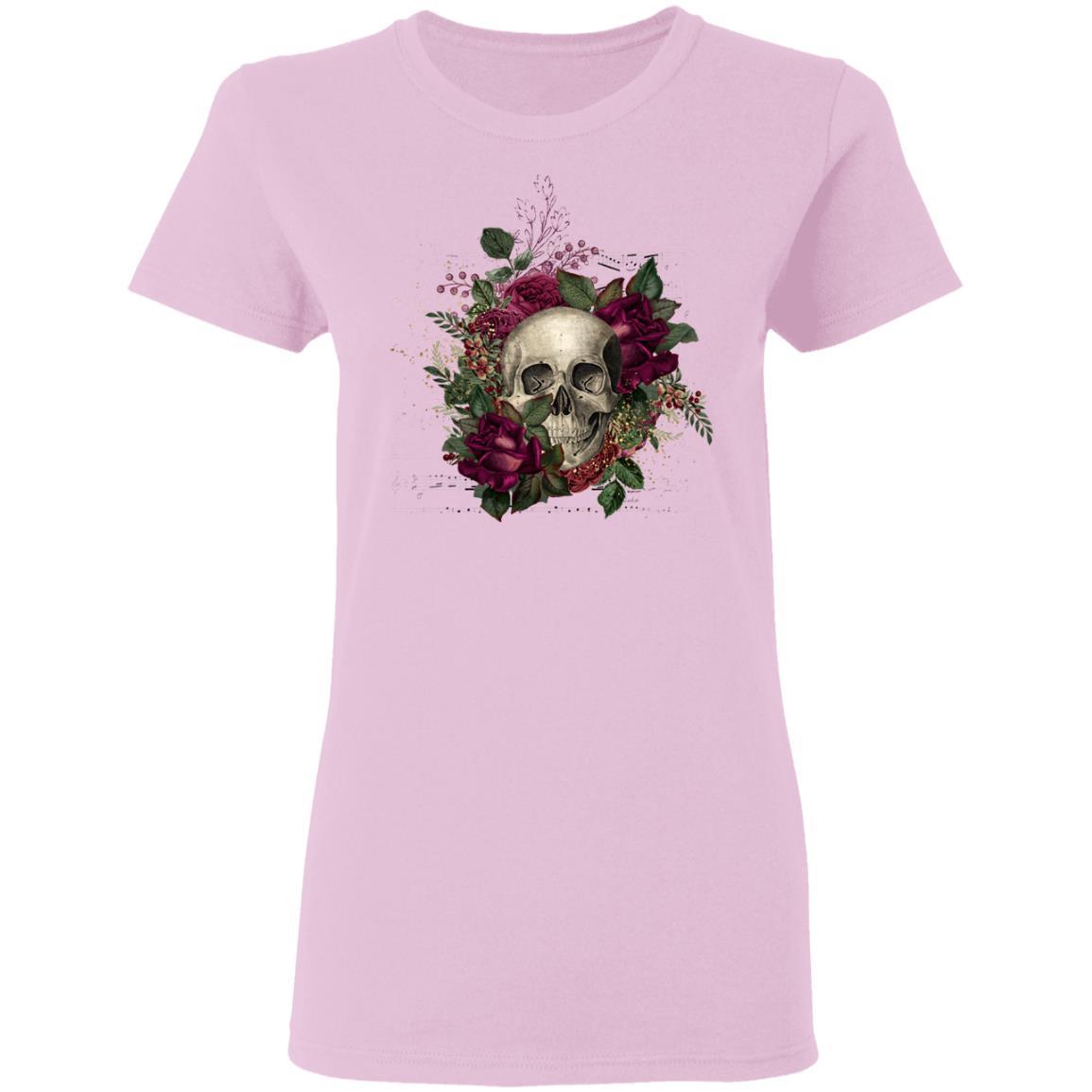 T-Shirts Light Pink / S Winey Bitches Co Skull Design #2 Ladies' 5.3 oz. T-Shirt WineyBitchesCo
