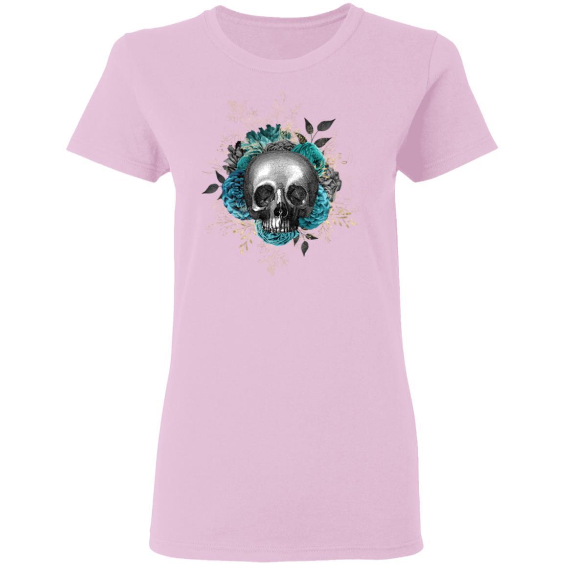 T-Shirts Light Pink / S Winey Bitches Co Skull Design #3 Ladies' 5.3 oz. T-Shirt WineyBitchesCo