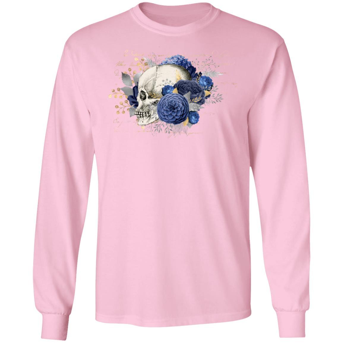 T-Shirts Light Pink / S Winey Bitches Co Skull Design #5 LS Ultra Cotton T-Shirt WineyBitchesCo
