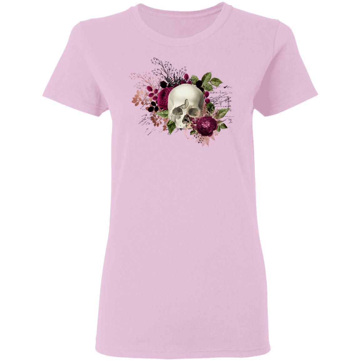 T-Shirts Light Pink / S Winey Bitches Co Skull Design #6 Ladies' 5.3 oz. T-Shirt WineyBitchesCo