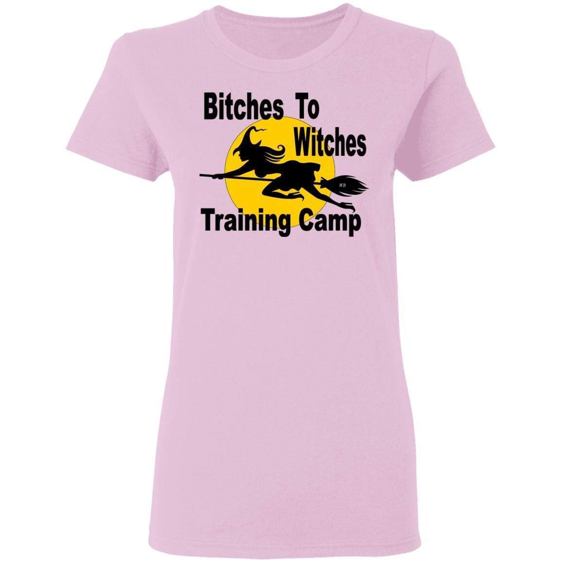 T-Shirts Light Pink / S WineyBitches.Co "Bitches To Witches Training Camp" Halloween Ladies' 5.3 oz. T-Shirt WineyBitchesCo