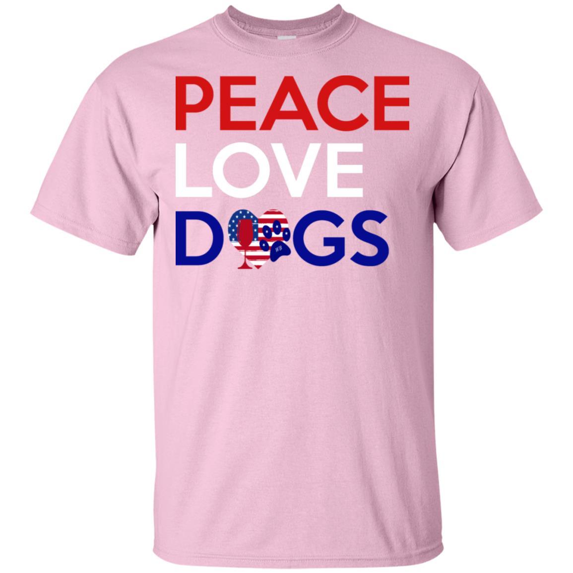 T-Shirts Light Pink / S WineyBitches.Co Peace Love Dog Ultra Cotton T-Shirt WineyBitchesCo