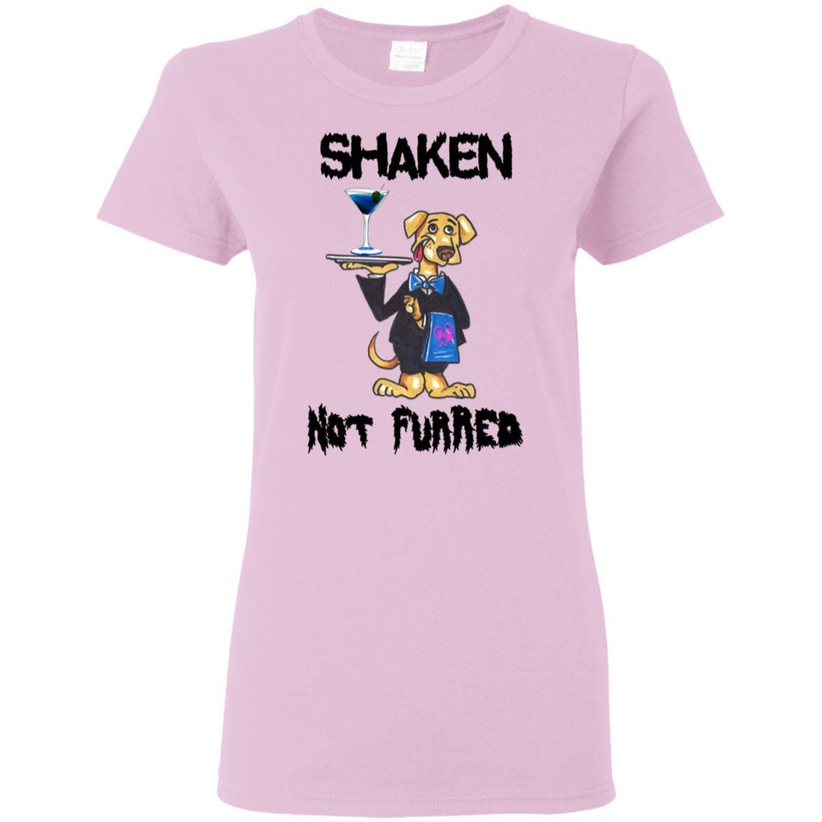 T-Shirts Light Pink / S WineyBitches.Co "Shaken Not Furred" Ladies' 5.3 oz. T-Shirt WineyBitchesCo