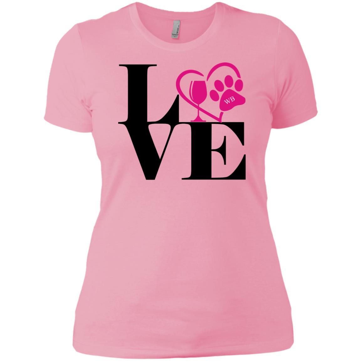 T-Shirts Light Pink / X-Small WineyBitches.Co "Love Paw 2" Ladies' Boyfriend T-Shirt WineyBitchesCo