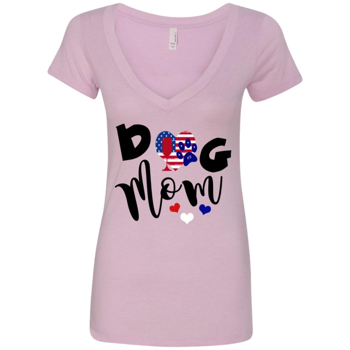 T-Shirts Lilac / S WineyBitches.Col Dog Mom Ladies' Deep V-Neck T-Shirt WineyBitchesCo