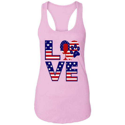 T-Shirts Lilac / X-Small Winey Bitches Co "American Love Paw"  Ladies Ideal Racerback Tank WineyBitchesCo