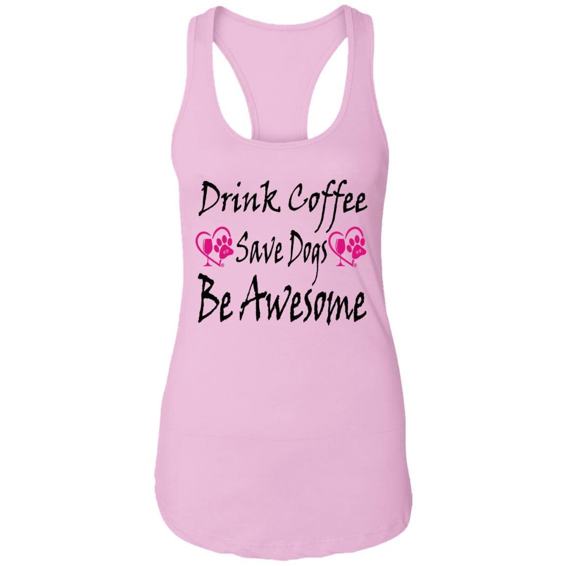 T-Shirts Lilac / X-Small Winey Bitches Co "Drink Coffee Save Dogs Be Awesome" Ladies Ideal Racerback Tank WineyBitchesCo