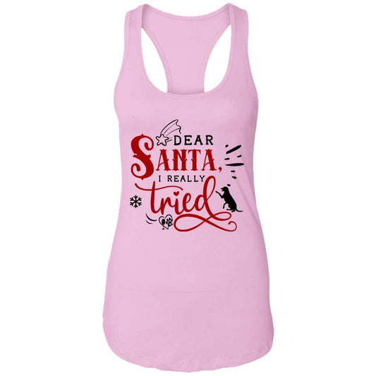 T-Shirts Lilac / X-Small WineyBitches.Co "Dear Santa I Really Tried" Ladies Ideal Racerback Tank WineyBitchesCo