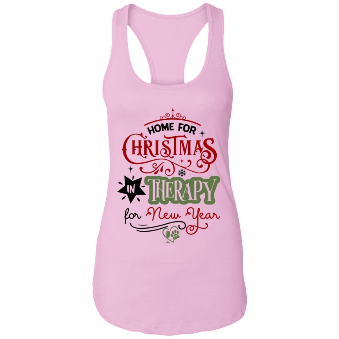 T-Shirts Lilac / X-Small WineyBitches.Co "Home For Christmas, On Therapy For New Year" Ladies Ideal Racerback Tank WineyBitchesCo
