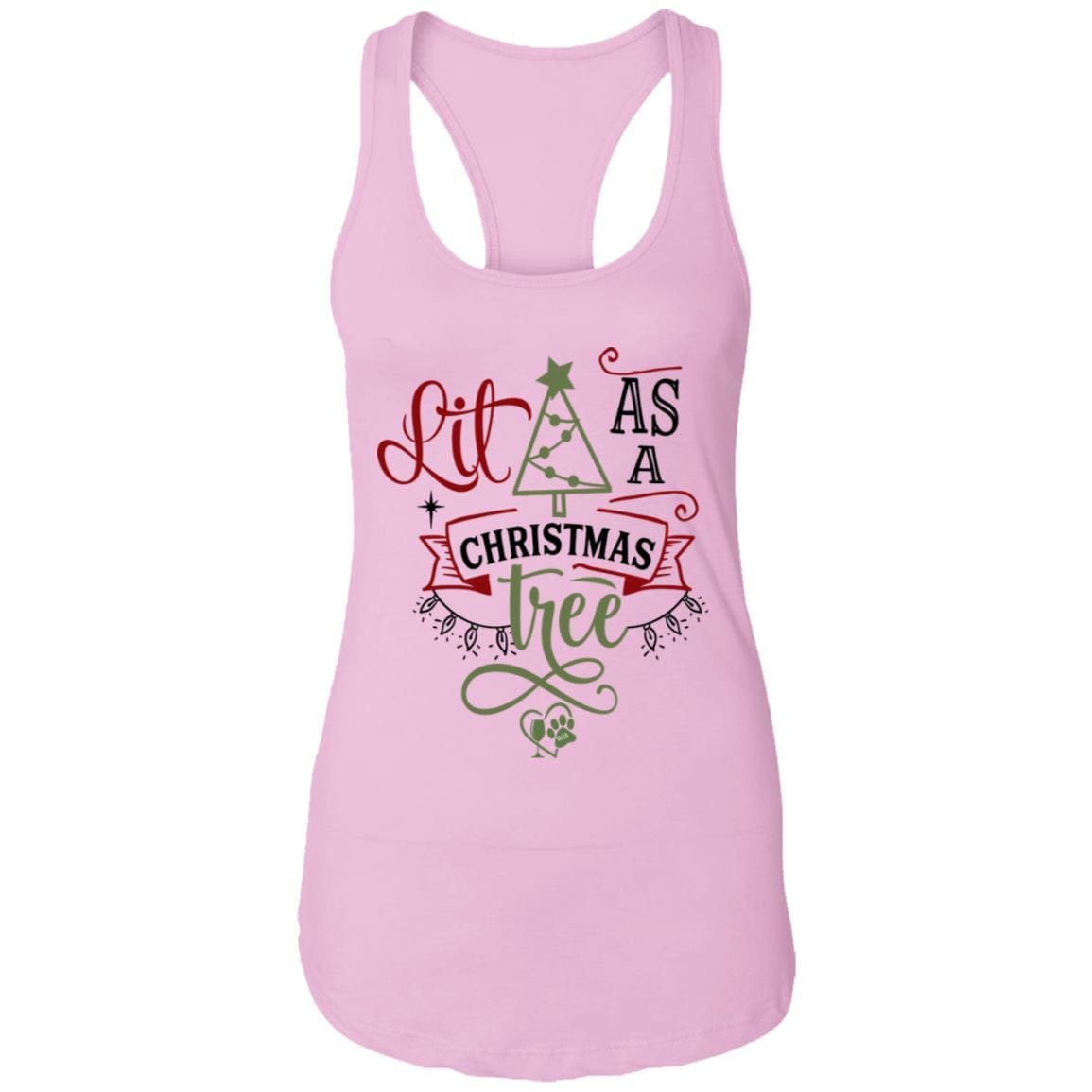 T-Shirts Lilac / X-Small WineyBitches.Co "Lit As A Christmas Tree" Ladies Ideal Racerback Tank WineyBitchesCo