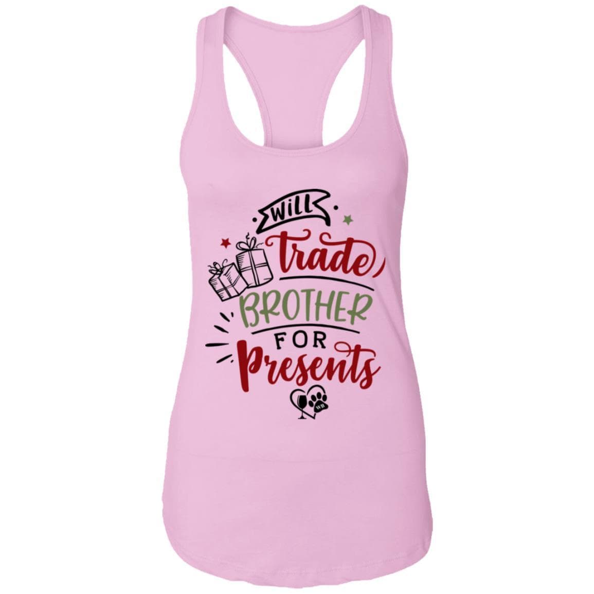 T-Shirts Lilac / X-Small WineyBitches.Co "Will Trade Brother for Presents" Ladies Ideal Racerback Tank WineyBitchesCo