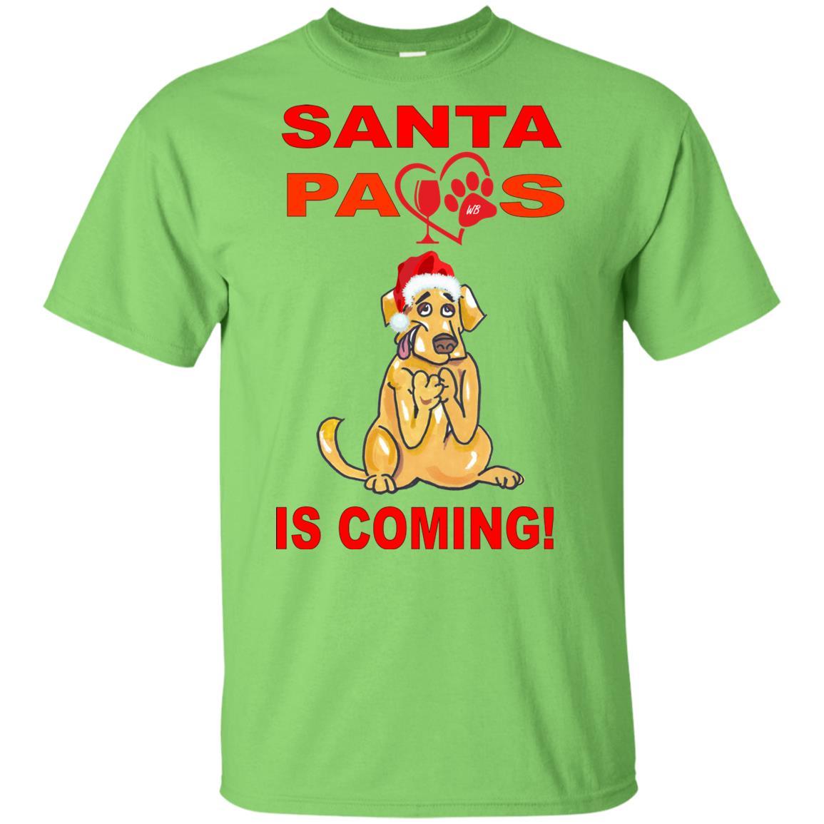 T-Shirts Lime / YXS WineyBitches.co Santa Paws Is Coming Youth Ultra Cotton T-Shirt WineyBitchesCo