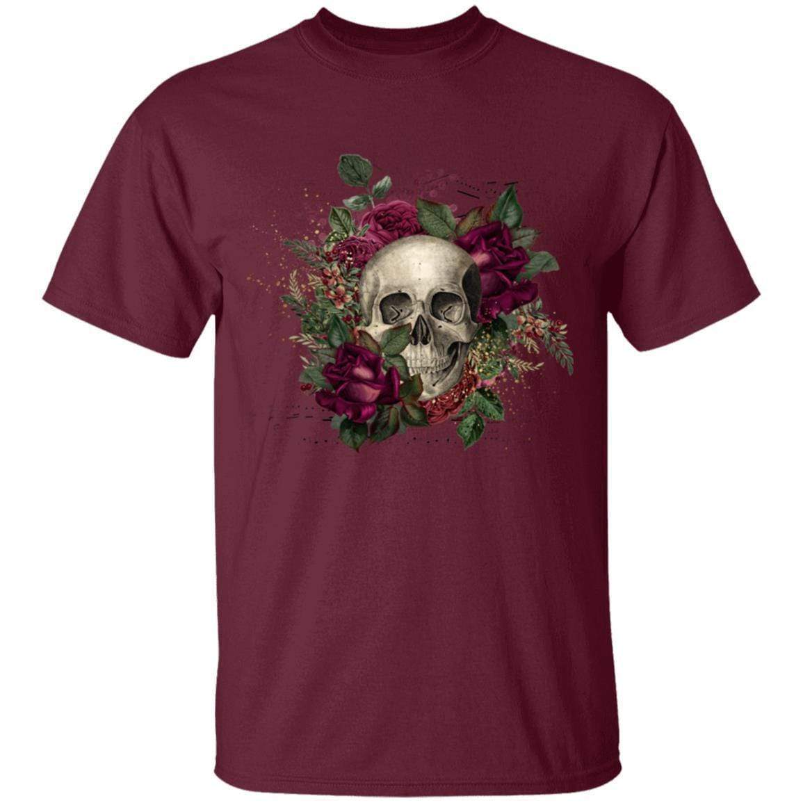 T-Shirts Maroon / S Winey Bitches Co Skull Design #2 5.3 oz. T-Shirt WineyBitchesCo