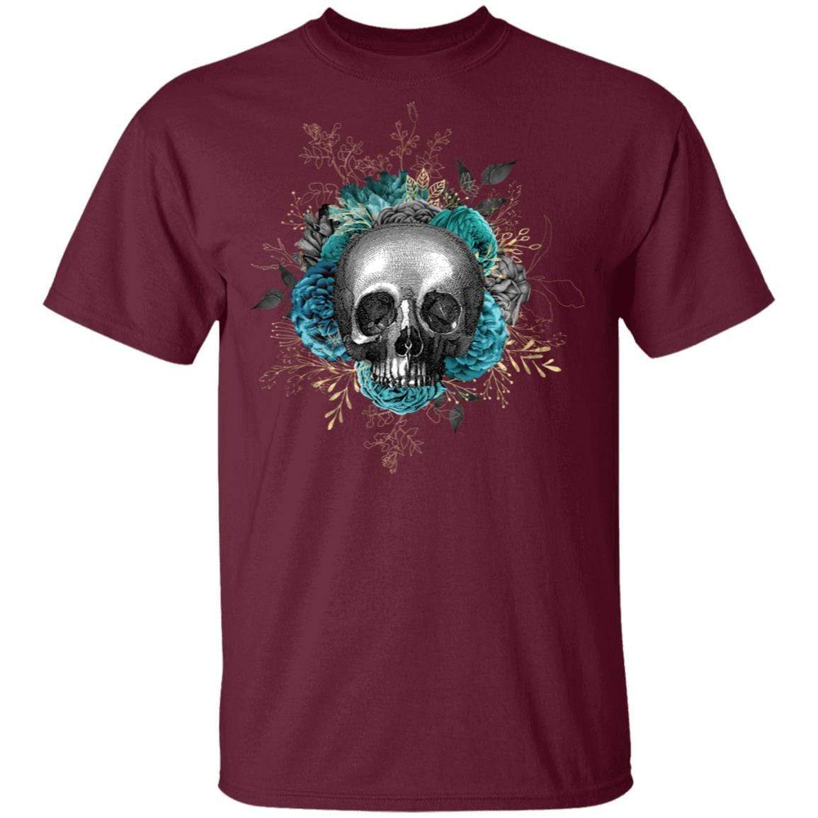 T-Shirts Maroon / S Winey Bitches Co Skull Design #3 5.3 oz. T-Shirt WineyBitchesCo
