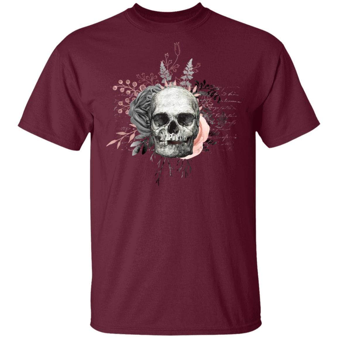 T-Shirts Maroon / S Winey Bitches Co Skull Design #4 5.3 oz. T-Shirt WineyBitchesCo