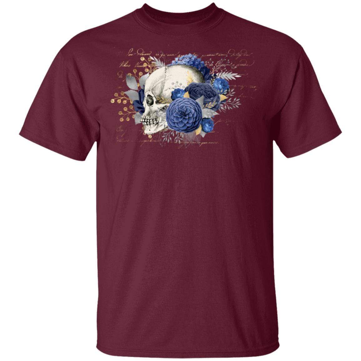 T-Shirts Maroon / S Winey Bitches Co Skull Design #5 5.3 oz. T-Shirt WineyBitchesCo