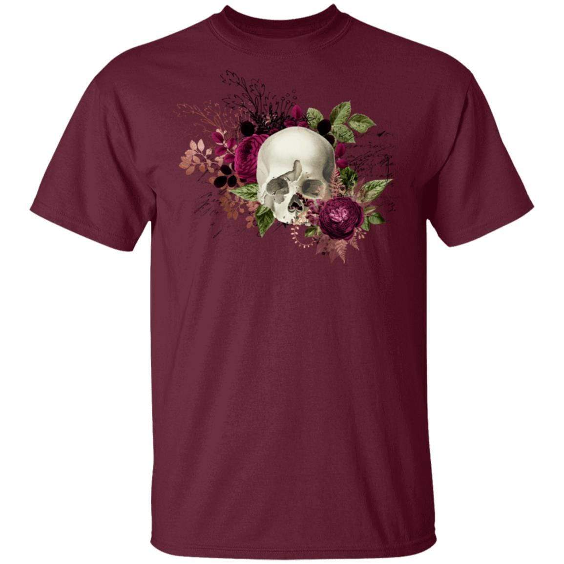T-Shirts Maroon / S Winey Bitches Co Skull Design #6 5.3 oz. T-Shirt WineyBitchesCo