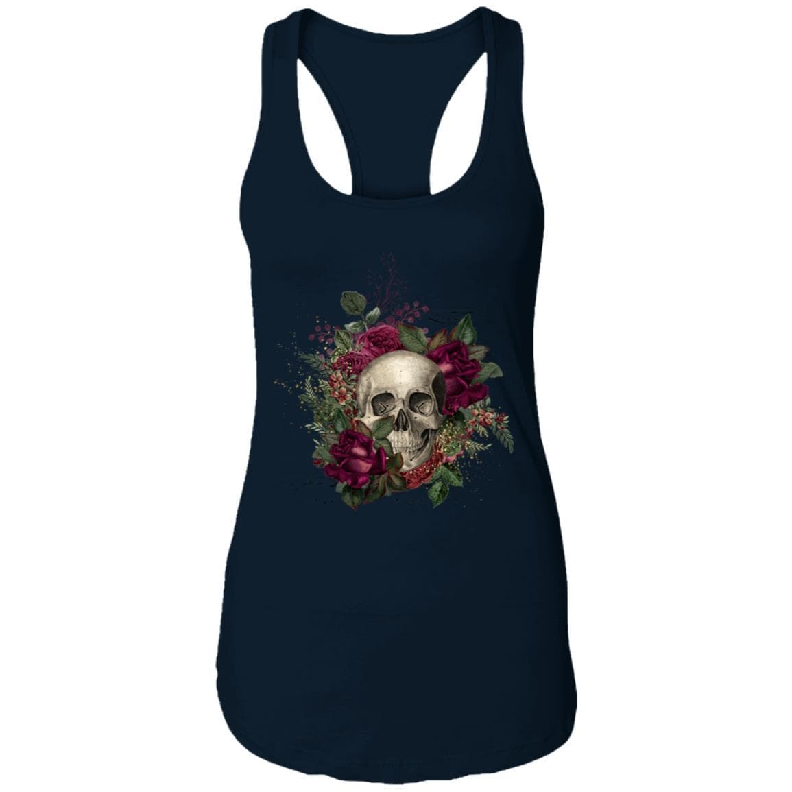 T-Shirts Midnight Navy / X-Small Winey Bitches Co Skull Design #2 Ladies Ideal Racerback Tank WineyBitchesCo