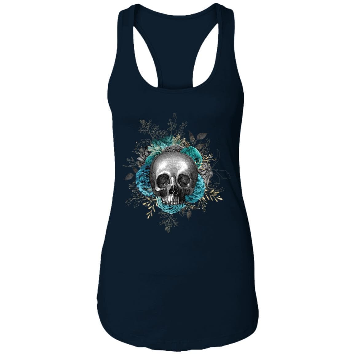 T-Shirts Midnight Navy / X-Small Winey Bitches Co Skull Design #3 Ladies Ideal Racerback Tank WineyBitchesCo