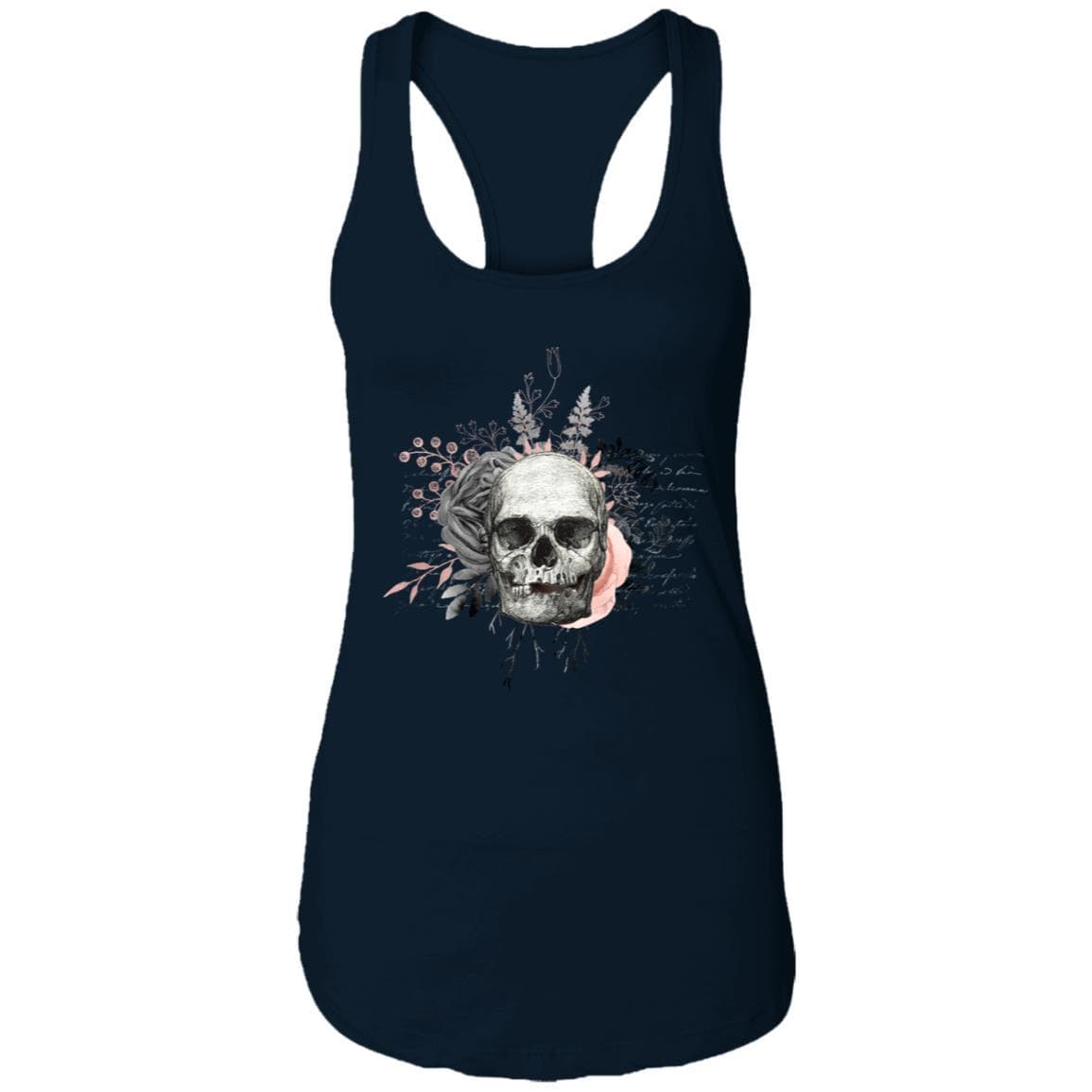 T-Shirts Midnight Navy / X-Small Winey Bitches Co Skull Design #4 Ladies Ideal Racerback Tank WineyBitchesCo
