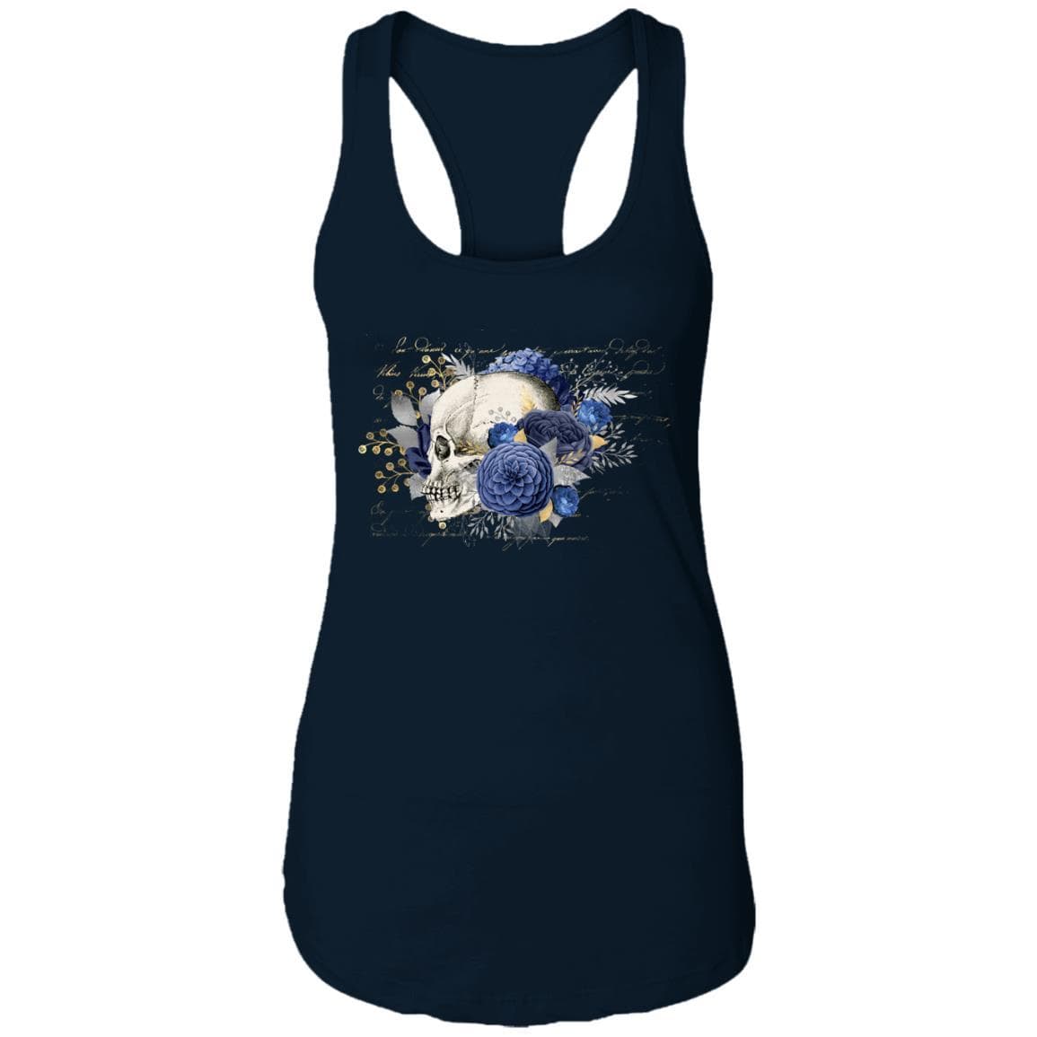 T-Shirts Midnight Navy / X-Small Winey Bitches Co Skull Design #5 Ladies Ideal Racerback Tank WineyBitchesCo