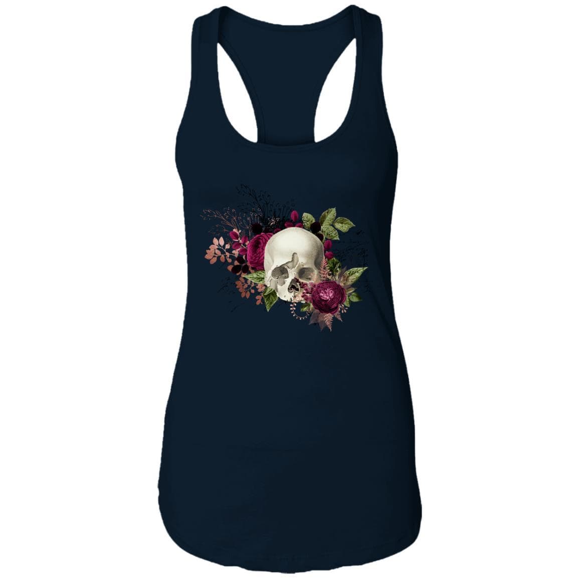 T-Shirts Midnight Navy / X-Small Winey Bitches Co Skull Design #6 Ladies Ideal Racerback Tank WineyBitchesCo