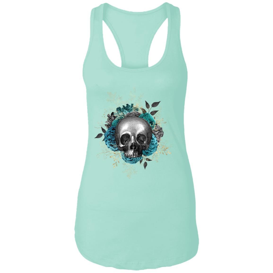 T-Shirts Mint / X-Small Winey Bitches Co Skull Design #3 Ladies Ideal Racerback Tank WineyBitchesCo