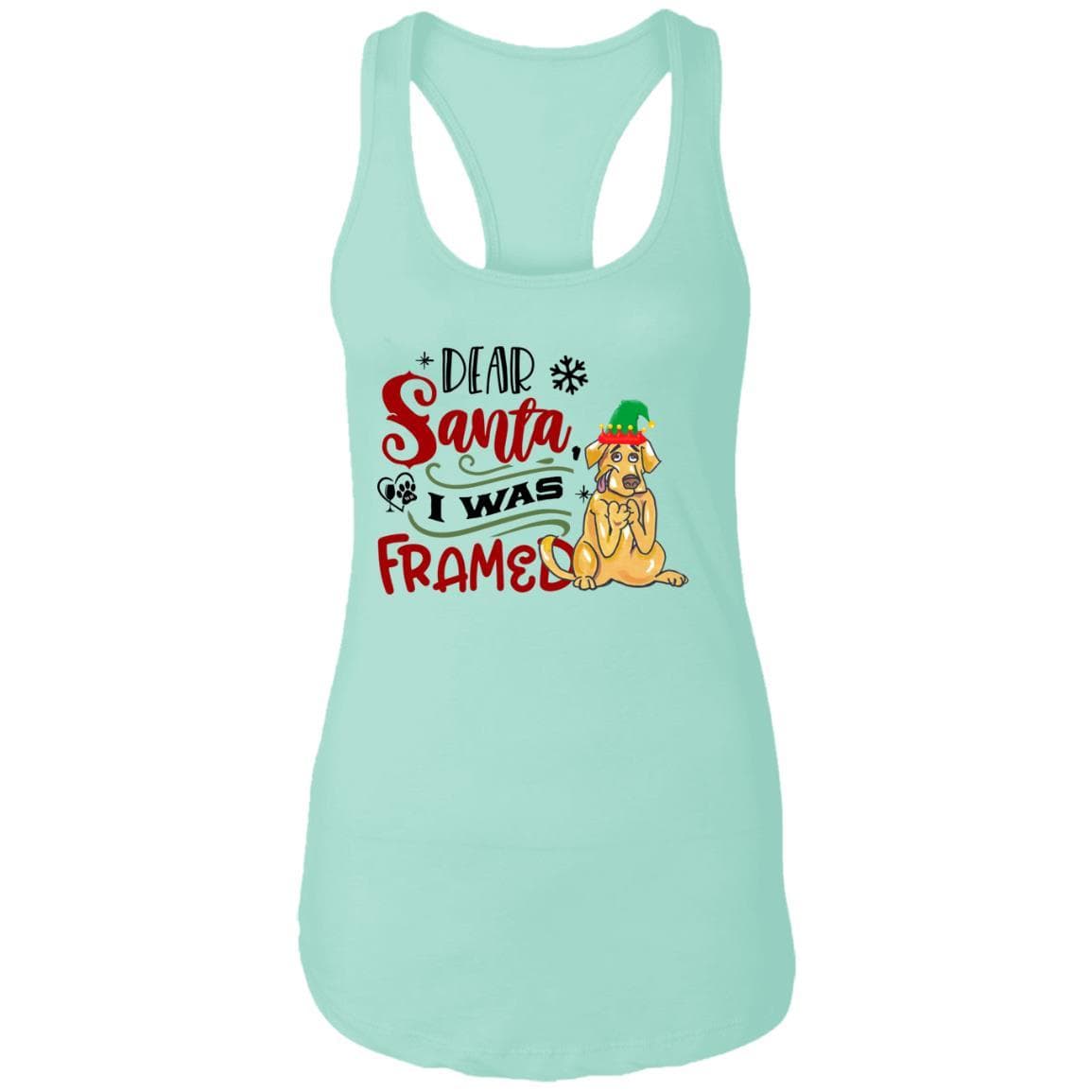 T-Shirts Mint / X-Small WineyBitches.Co "Dear Santa I Was Framed" Ladies Ideal Racerback Tank WineyBitchesCo