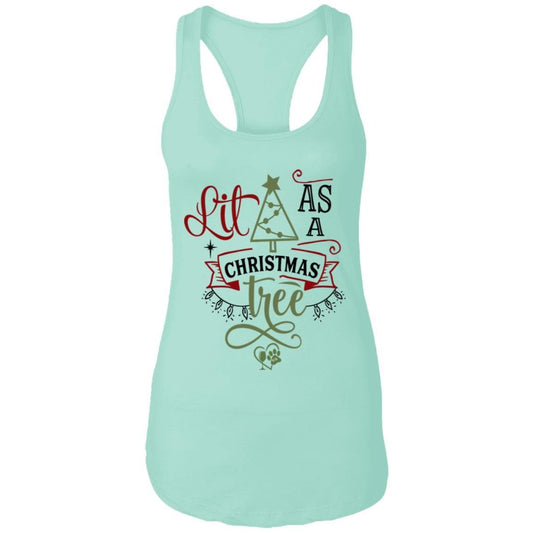 T-Shirts Mint / X-Small WineyBitches.Co "Lit As A Christmas Tree" Ladies Ideal Racerback Tank WineyBitchesCo