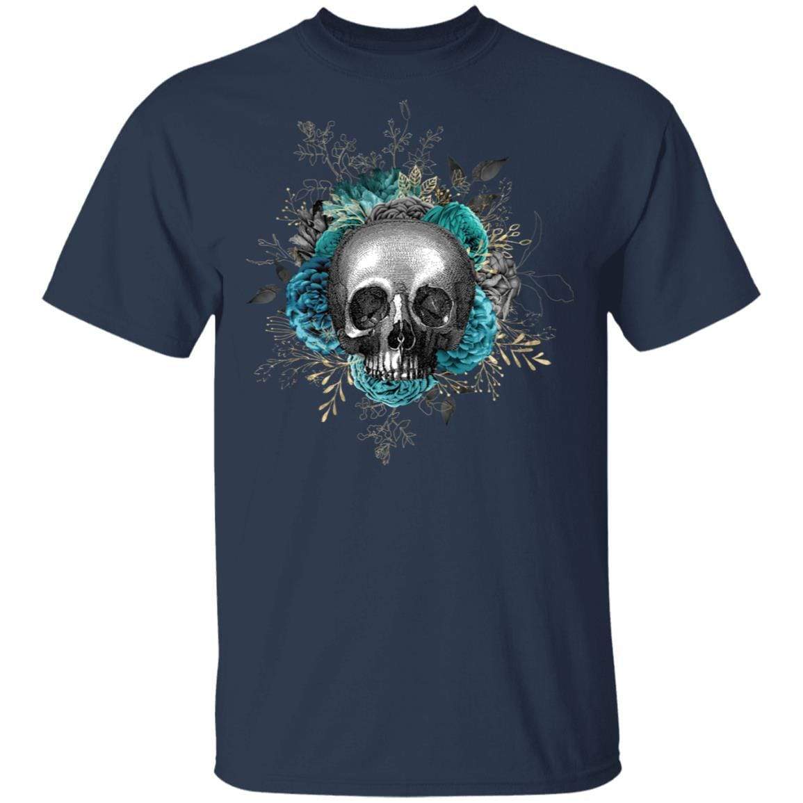 T-Shirts Navy / S Winey Bitches Co Skull Design #3 5.3 oz. T-Shirt WineyBitchesCo