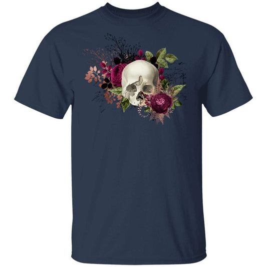 T-Shirts Navy / S Winey Bitches Co Skull Design #6 5.3 oz. T-Shirt WineyBitchesCo