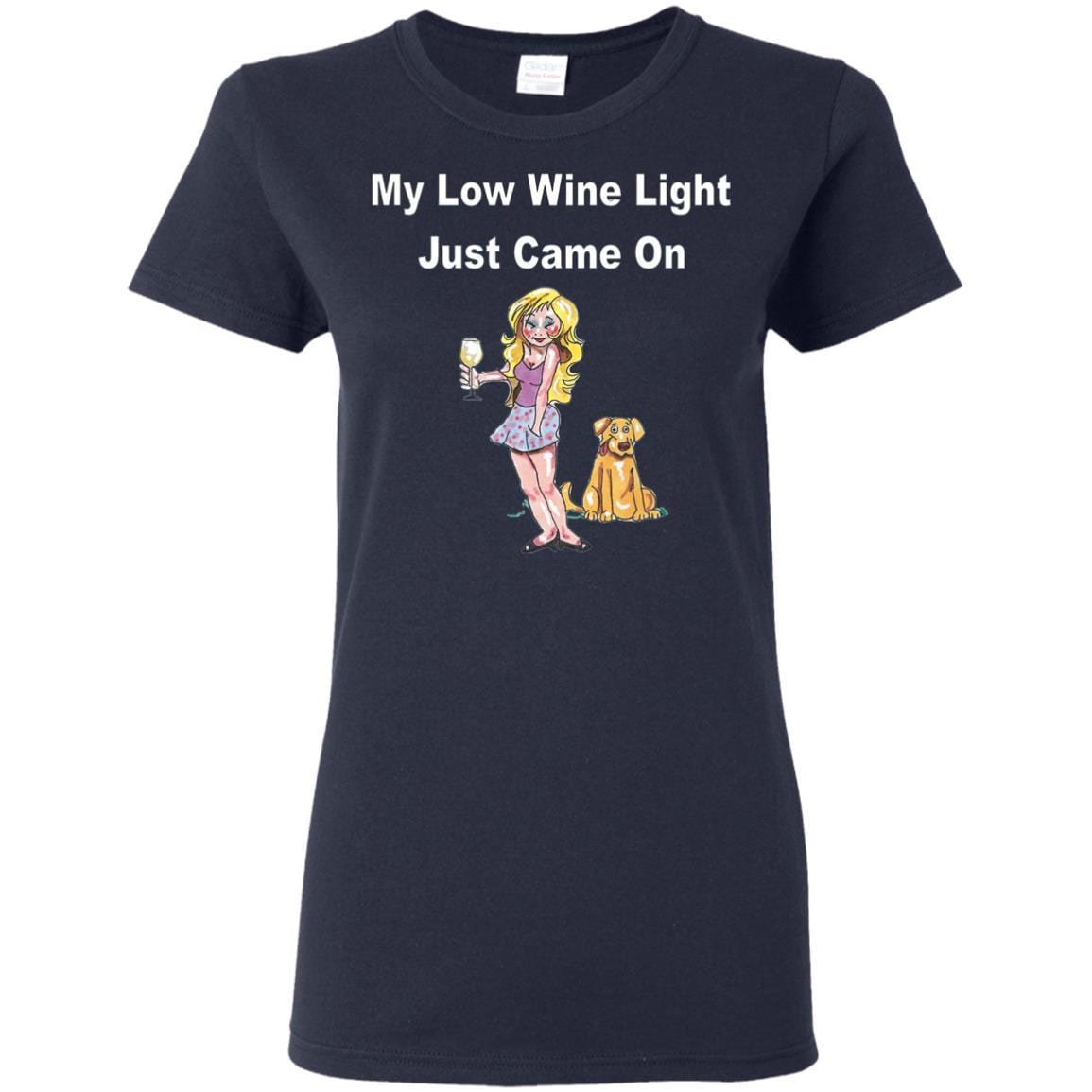 T-Shirts Navy / S WineyBitches.co 'Low Wine Light" Ladies' 5.3 oz. T-Shirt WineyBitchesCo