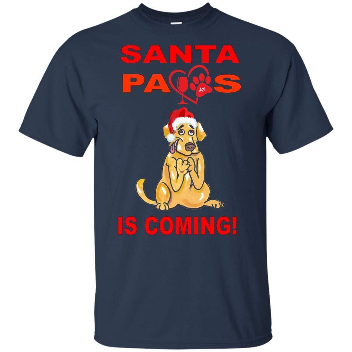 T-Shirts Navy / YXS WineyBitches.co Santa Paws Is Coming Youth Ultra Cotton T-Shirt WineyBitchesCo