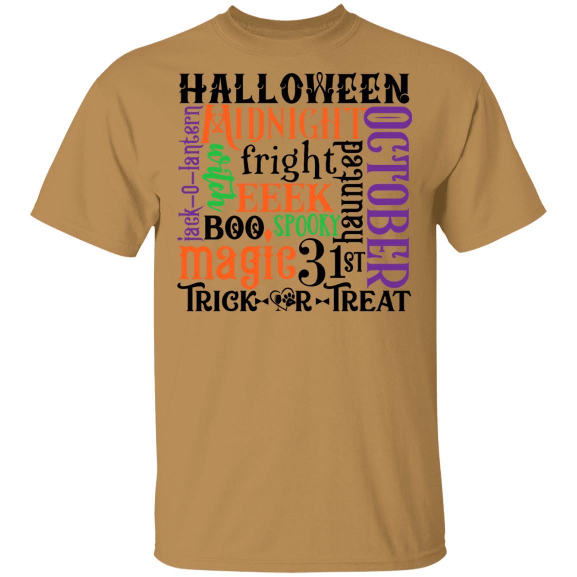 T-Shirts Old Gold / S Winey Bitches Co "Halloween Word Jumble" 5.3 oz. T-Shirt WineyBitchesCo