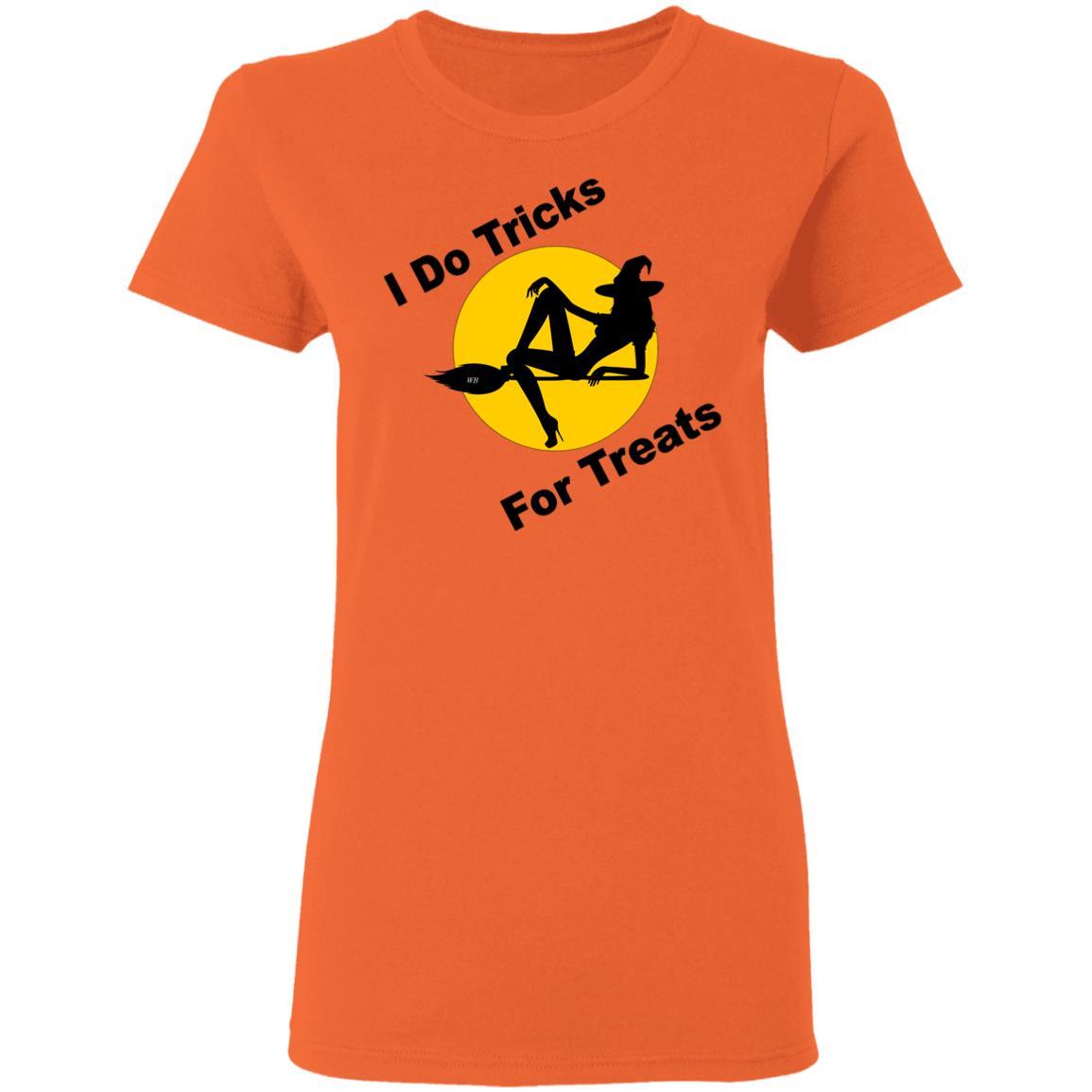 T-Shirts Orange / S WineyBitches.Co "I Do Tricks For Treats" Halloween Ladies' 5.3 oz. T-Shirt WineyBitchesCo