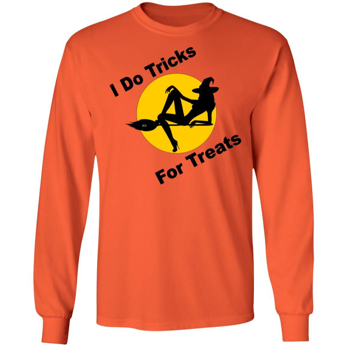 T-Shirts Orange / S WineyBitches.Co "I Do Tricks For Treats" LS Ultra Cotton T-Shirt WineyBitchesCo