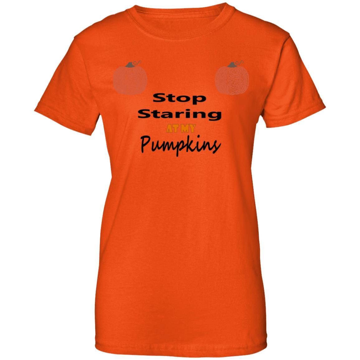 T-Shirts Orange / X-Small WineyBitches.Co "Stop Staring At My Pumpkins" Ladies' 100% Cotton T-Shirt WineyBitchesCo