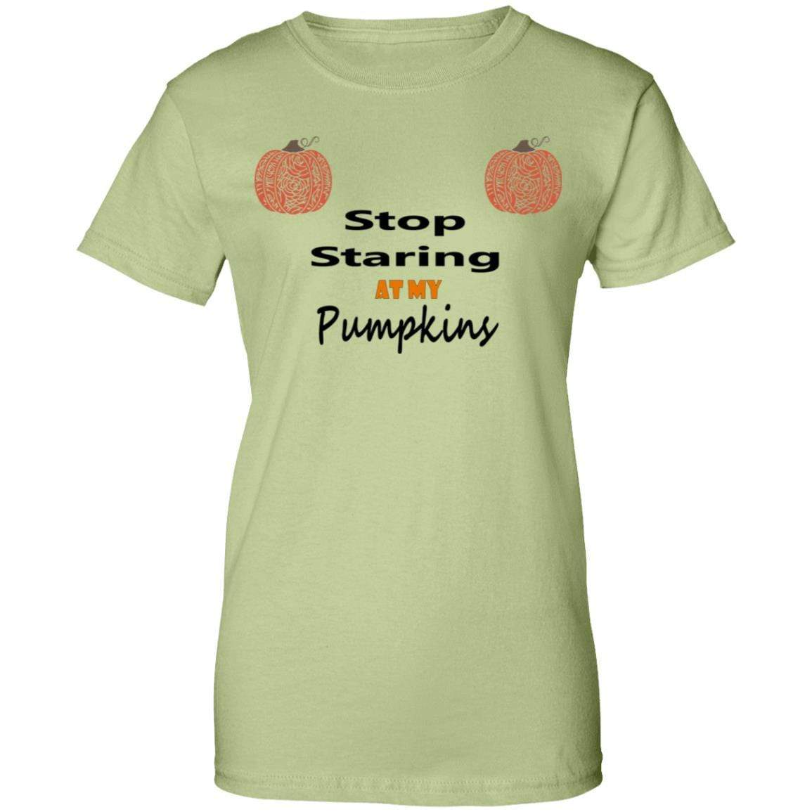 T-Shirts Pistachio / X-Small WineyBitches.Co "Stop Staring At My Pumpkins" Ladies' 100% Cotton T-Shirt WineyBitchesCo