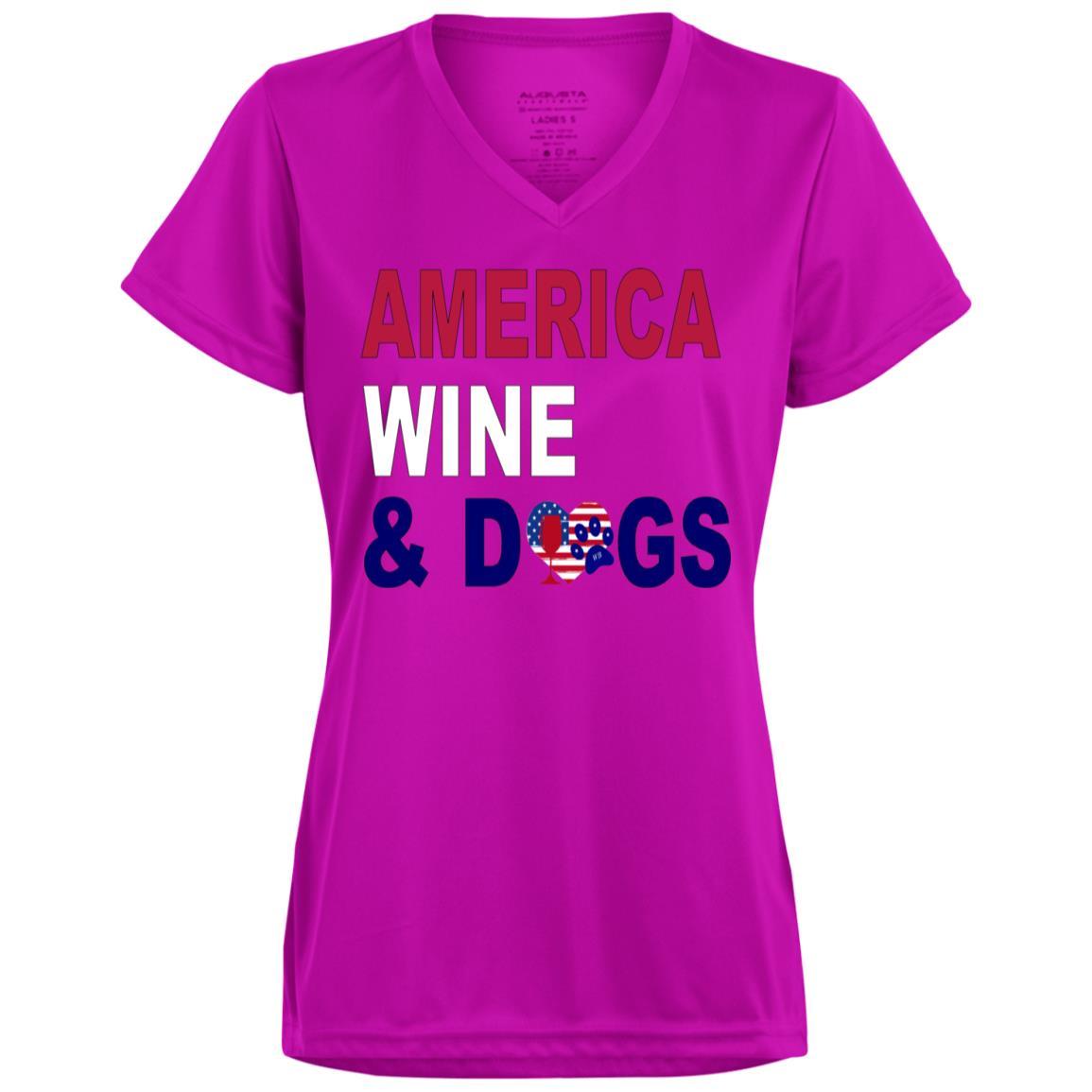 T-Shirts Power Pink / X-Small WineyBitches.Co America Wine Dogs Ladies' Wicking T-Shirt WineyBitchesCo