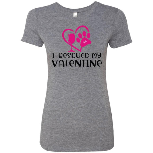 T-Shirts Premium Heather / S Winey Bitches Co "I Rescued My Valentine" Ladies' Triblend T-Shirt WineyBitchesCo