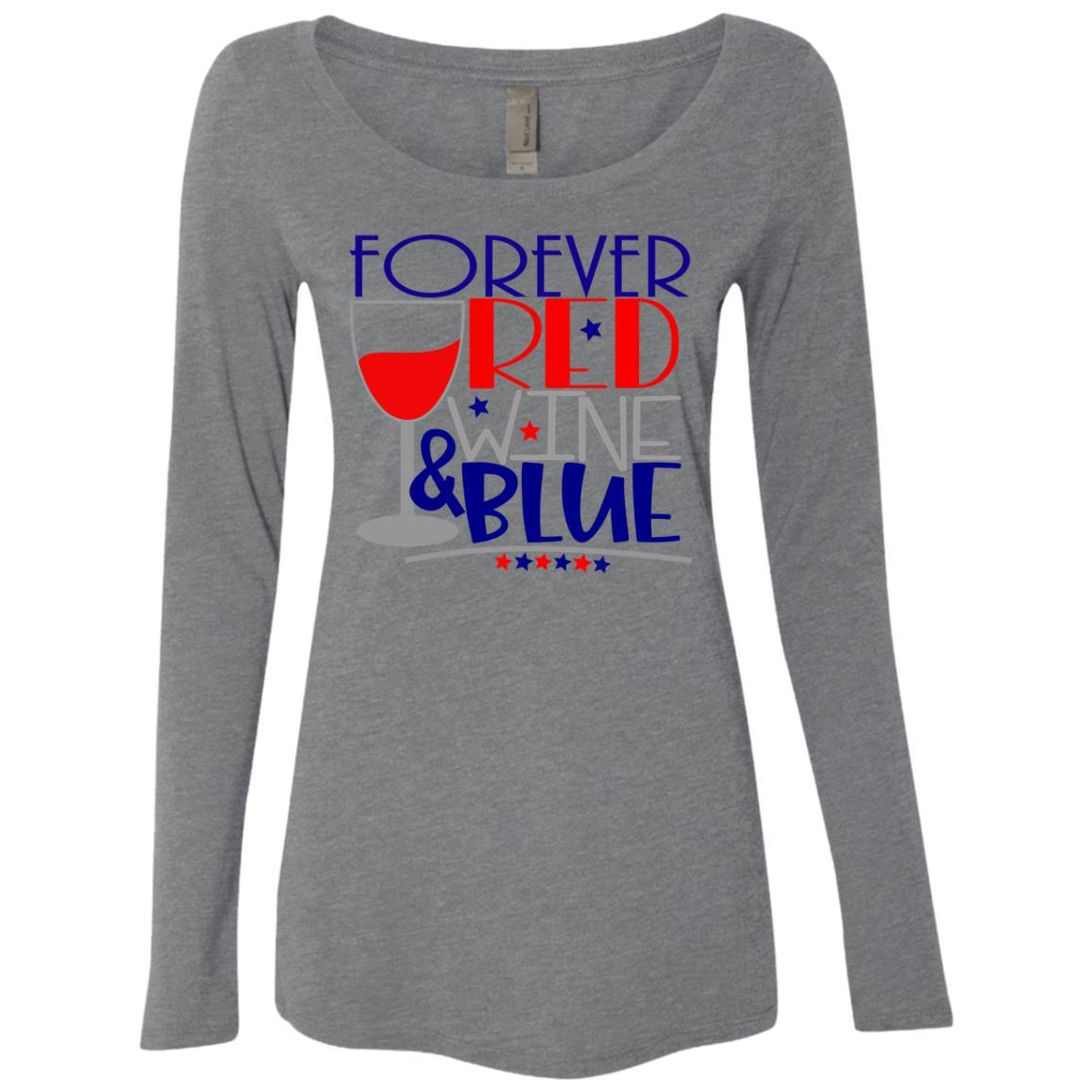 T-Shirts Premium Heather / S WineyBitches.Co Forever Red Wine & Blue Ladies' Triblend LS Scoop WineyBitchesCo