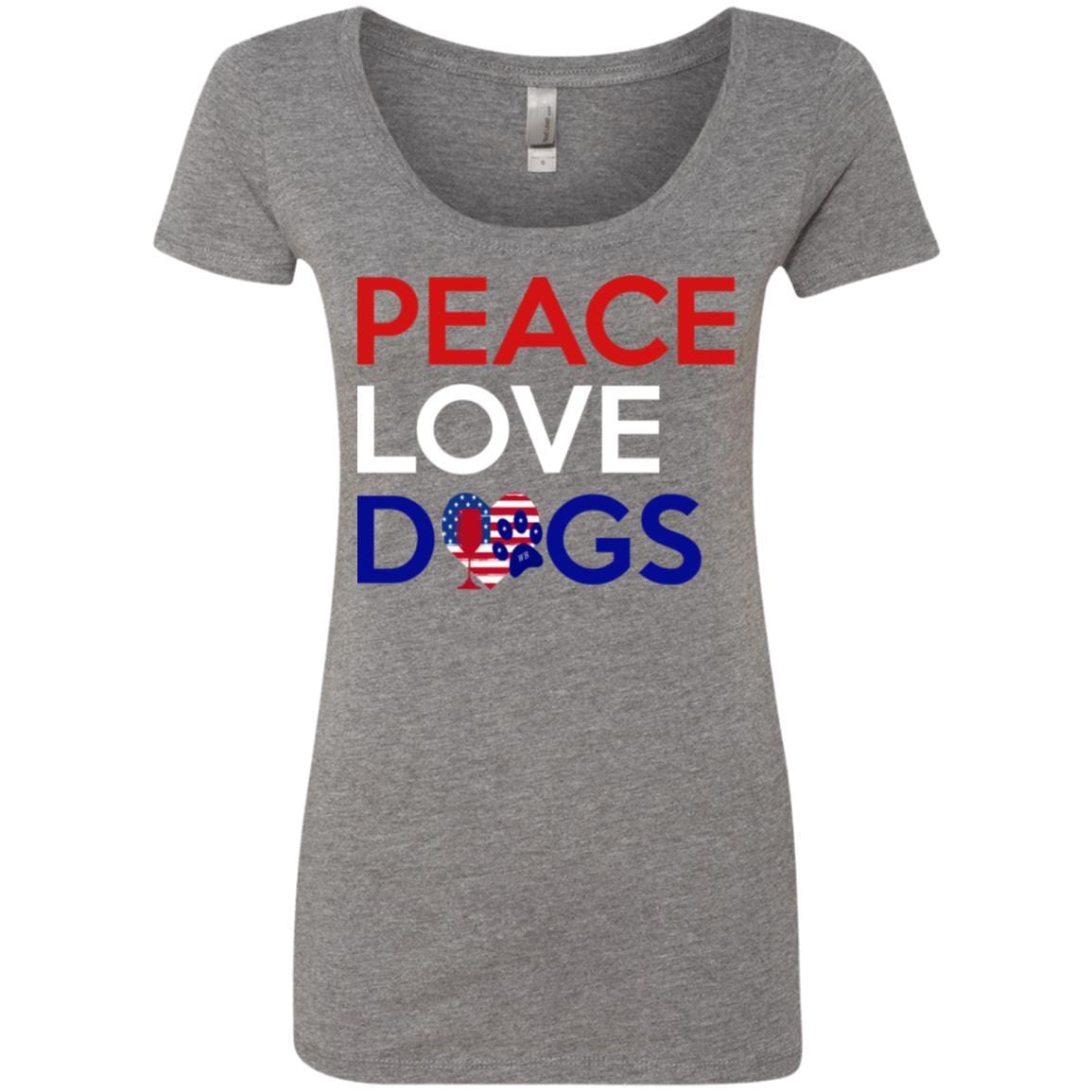 T-Shirts Premium Heather / S WineyBitches.Co Peace Love Dogs Ladies' Triblend Scoop WineyBitchesCo