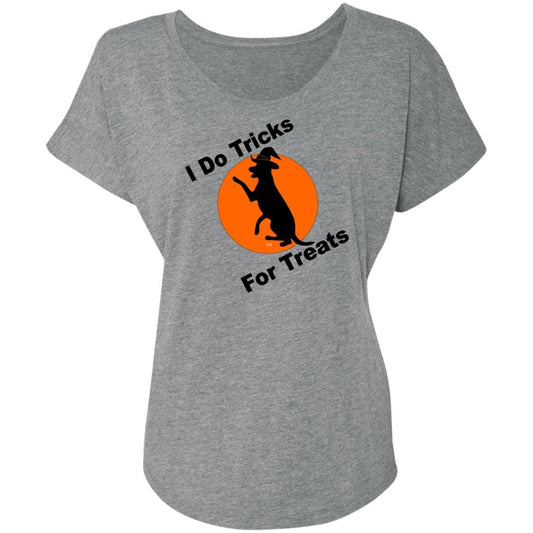 T-Shirts Premium Heather / X-Small WineyBitches.Co "I Do Tricks For Treats" Dog- Ladies' Triblend Dolman Sleeve WineyBitchesCo