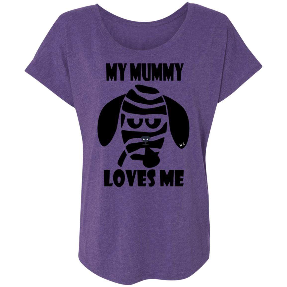 T-Shirts Purple Rush / X-Small WineyBitches.Co "My Mummy Loves Me" Halloween Ladies' Triblend Dolman Sleeve WineyBitchesCo