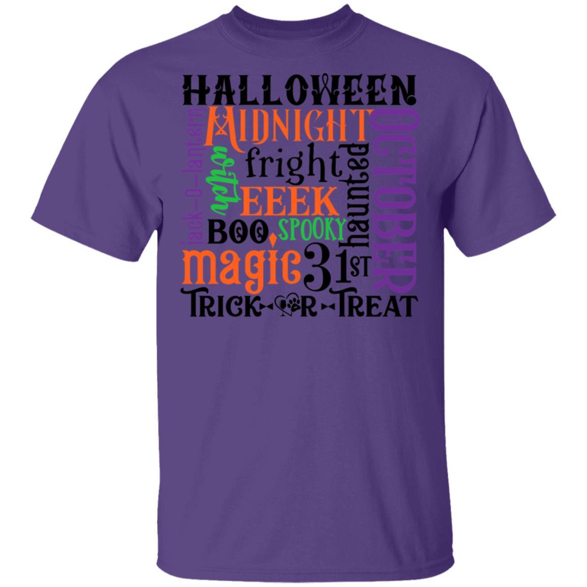 T-Shirts Purple / S Winey Bitches Co "Halloween Word Jumble" 5.3 oz. T-Shirt WineyBitchesCo