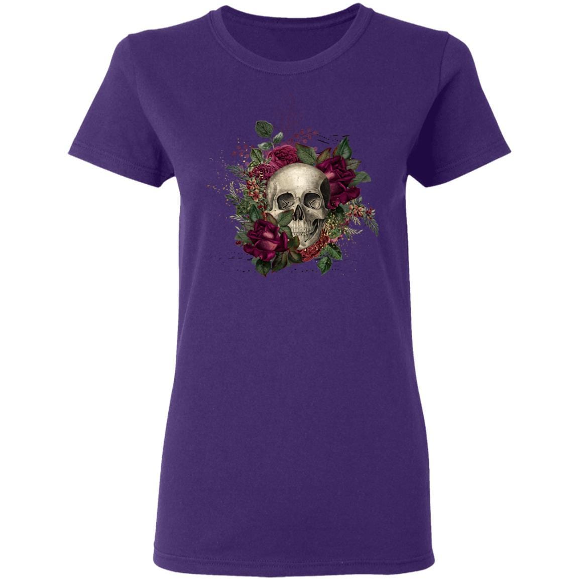 T-Shirts Purple / S Winey Bitches Co Skull Design #2 Ladies' 5.3 oz. T-Shirt WineyBitchesCo