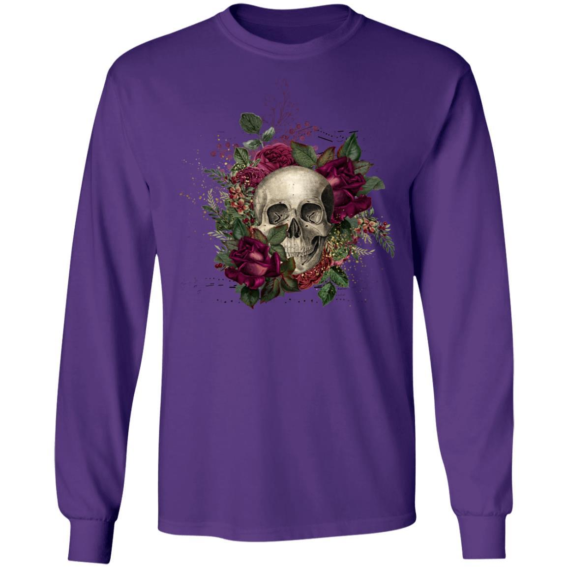 T-Shirts Purple / S Winey Bitches Co Skull Design #2 LS Ultra Cotton T-Shirt WineyBitchesCo