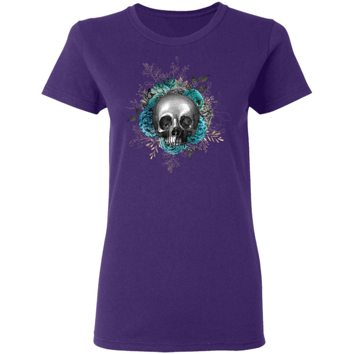 T-Shirts Purple / S Winey Bitches Co Skull Design #3 Ladies' 5.3 oz. T-Shirt WineyBitchesCo