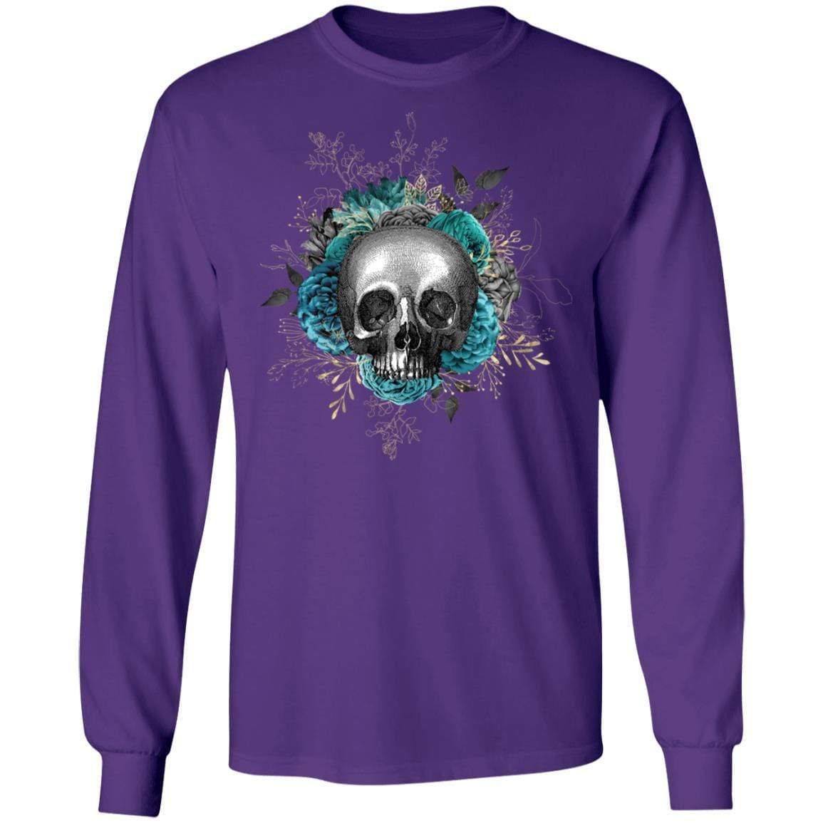 T-Shirts Purple / S Winey Bitches Co Skull Design #3 LS Ultra Cotton T-Shirt WineyBitchesCo