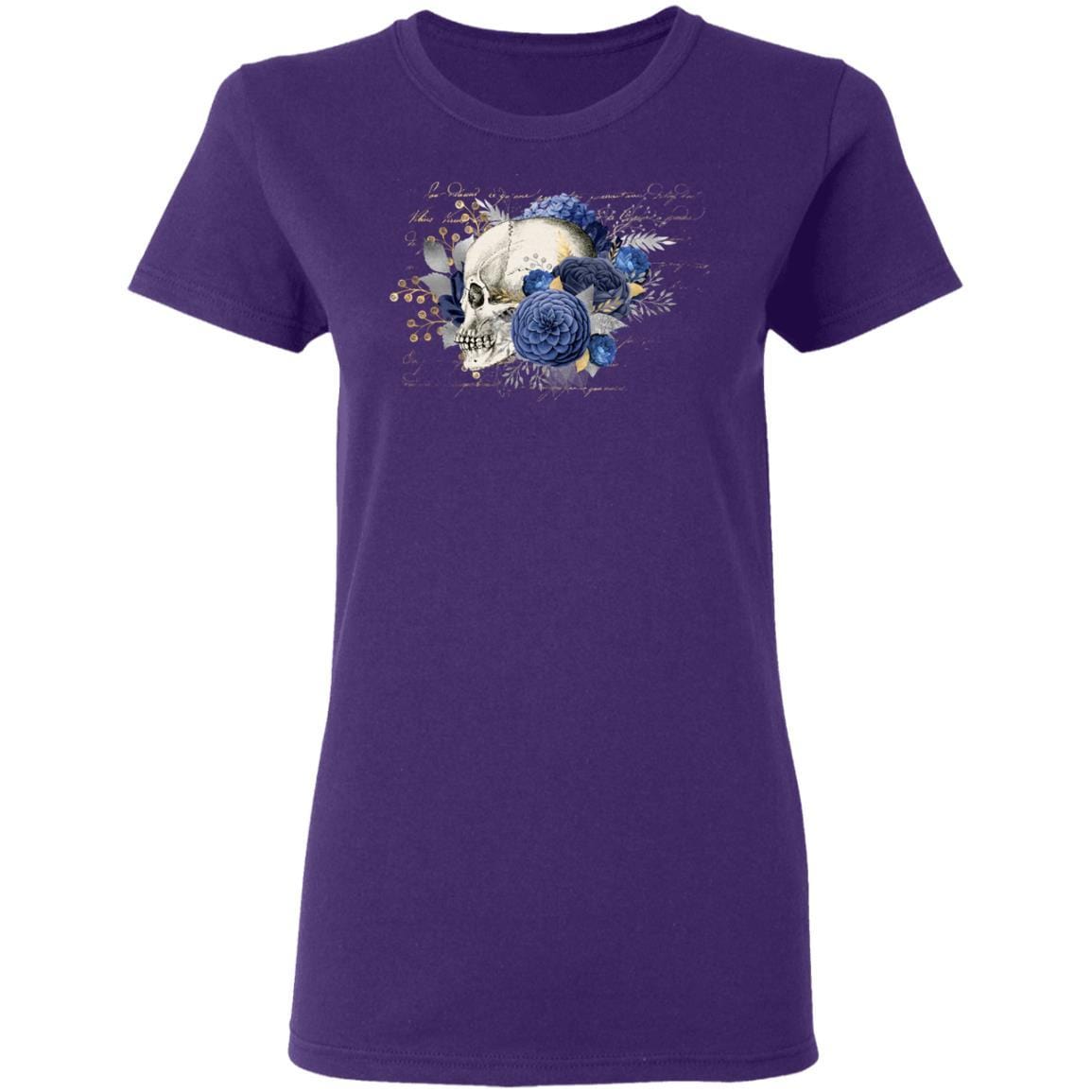 T-Shirts Purple / S Winey Bitches Co Skull Design #4 Ladies' 5.3 oz. T-Shirt WineyBitchesCo